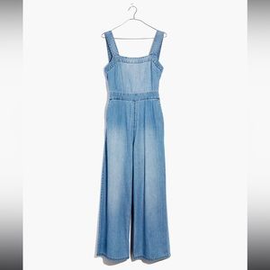 Madewell Denim Apron Bow-Back Jumpsuit